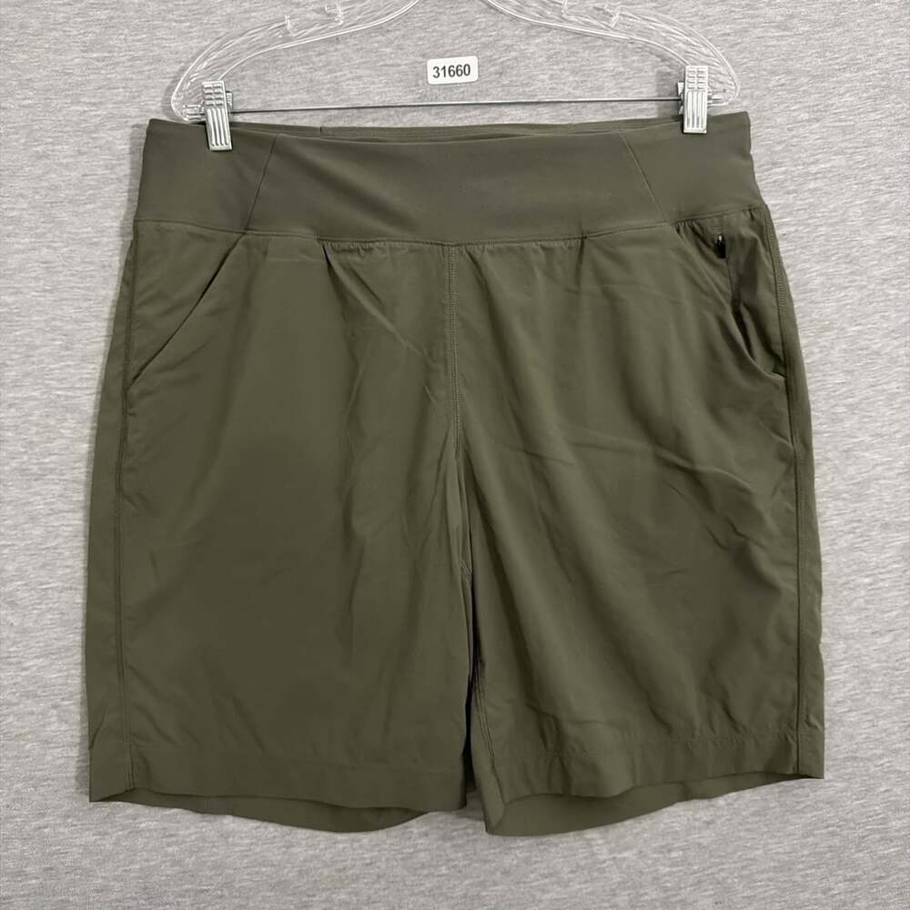 Prana Women's Size XL Green Nylon Pull On Koen 9" Inseam Outerwear Shorts